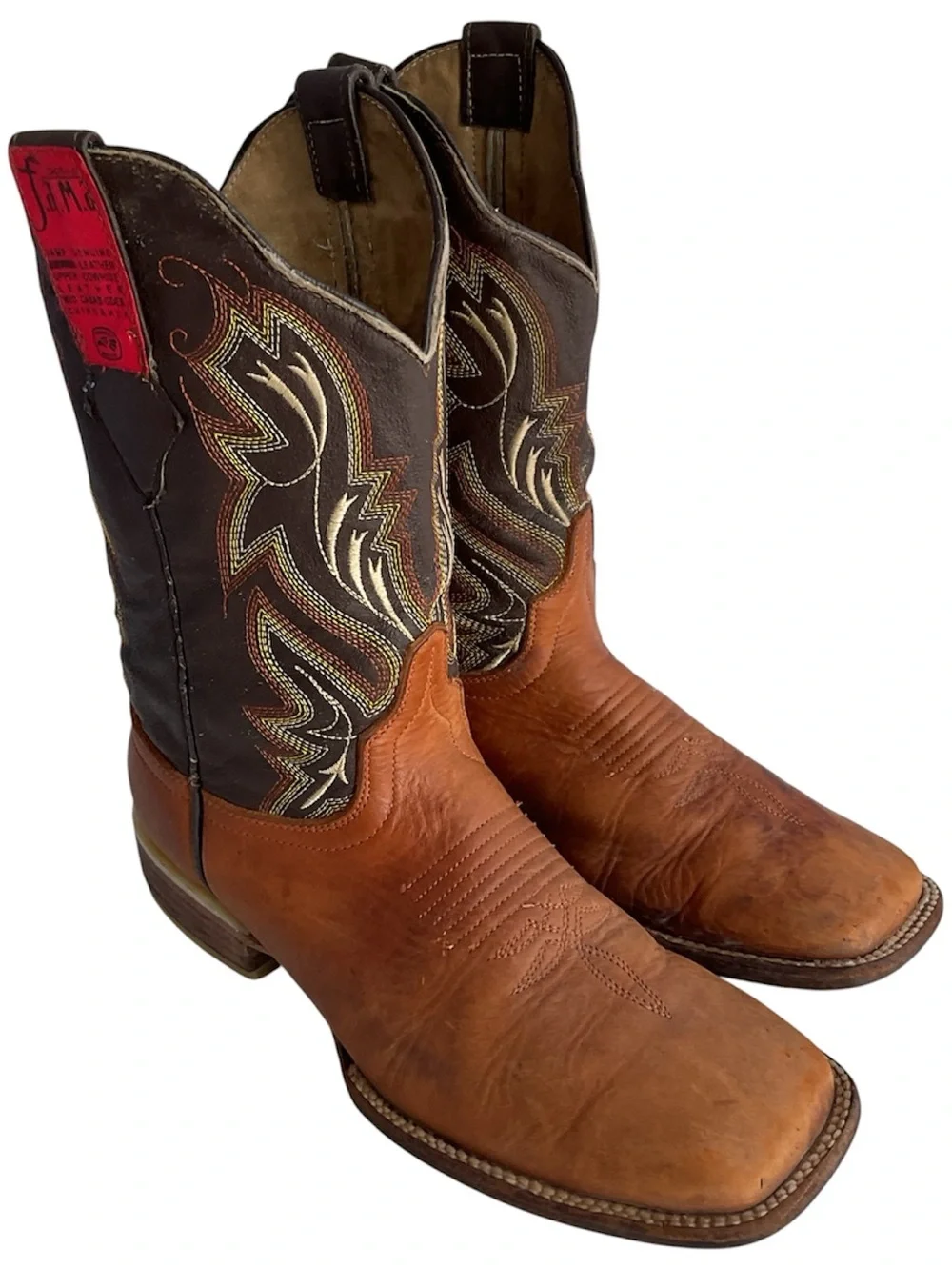 F.A.M.A. Cowboy Boots Made In Mexico Genuine Lizard Leather Men's Size 8.5